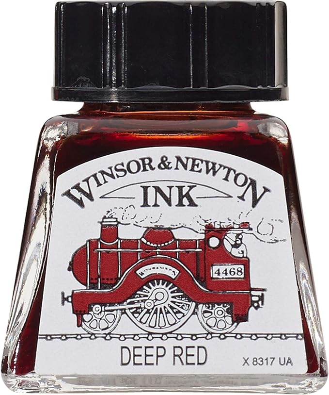 Winsor & Newton, Deep Red Drawing Ink, 14ml Bottle by WinsorNewton