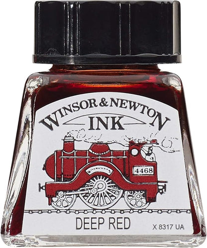 Winsor & Newton, Deep Red Drawing Ink, 14ml Bottle by WinsorNewton