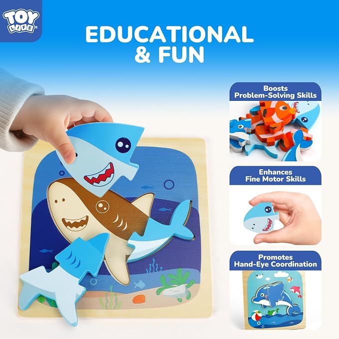 TOY Life Toddler Puzzles Ages 2-4, Wooden Puzzles - Image 5