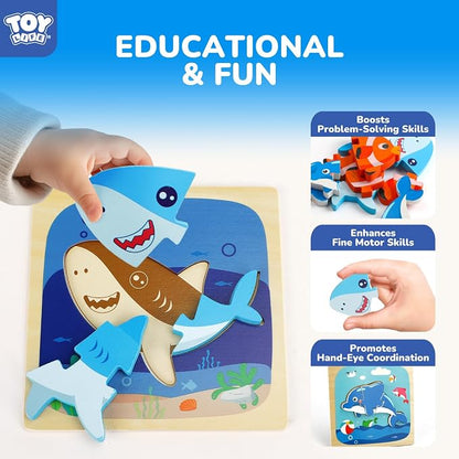 TOY Life Toddler Puzzles Ages 2-4, Wooden Puzzles - Image 5