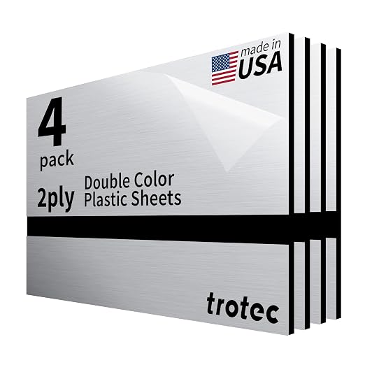 Trotec | Metallic Looking Acrylic Sheet | 12"x20"x1/8", Name Plate | USA Made by TrotecEngravingSupplies