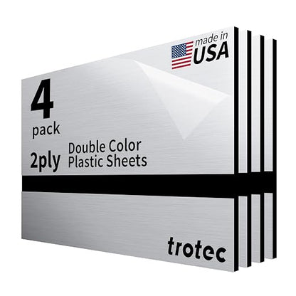 Trotec | Metallic Looking Acrylic Sheet | 12"x20"x1/8", Name Plate | USA Made by TrotecEngravingSupplies