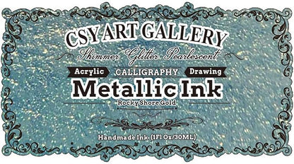 CSY Art Gallery Metallic Acrylic Paint Inks -Calligraphy Ink -Professional Rich - Image 2