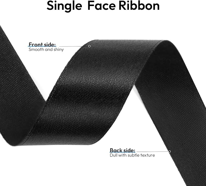 5/8 Inch 100 Yards Black Ribbon, Birthday Party Decoration, Valentine's Day - Image 3