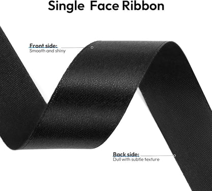 5/8 Inch 100 Yards Black Ribbon, Birthday Party Decoration, Valentine's Day - Image 3