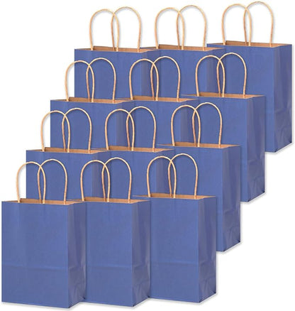 qiqee 32-Packs Deep Blue Paper Gift Bags by Qiqee