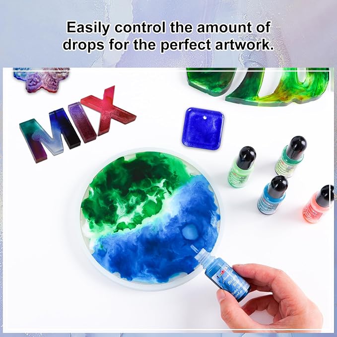 FansArriche Alcohol Inks for Resin, 64 Colors High Concentrated Alcohol Ink Set - Image 6