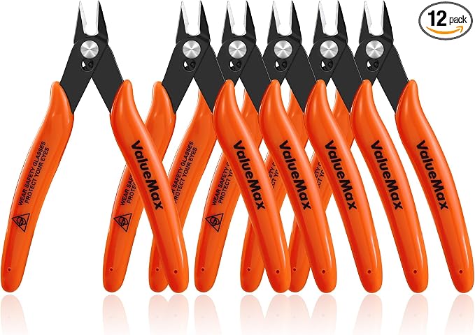 ValueMax Flush Cutters 12 Pack, Small Diagonal Cutters by ValueMax