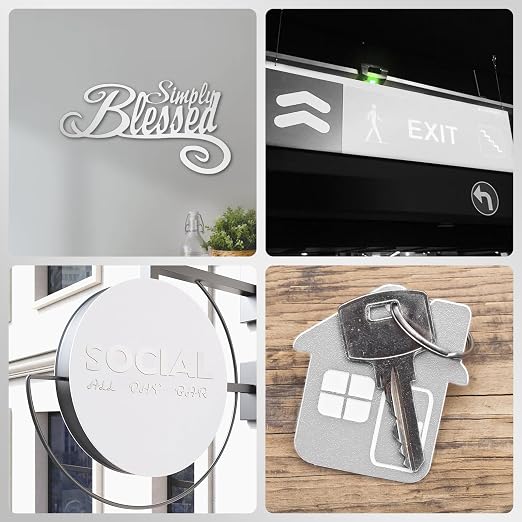 Laser Engraving Blank White ABS Double Color Plastic Sheet, 11.8x6.49x0.05 inch - Image 5