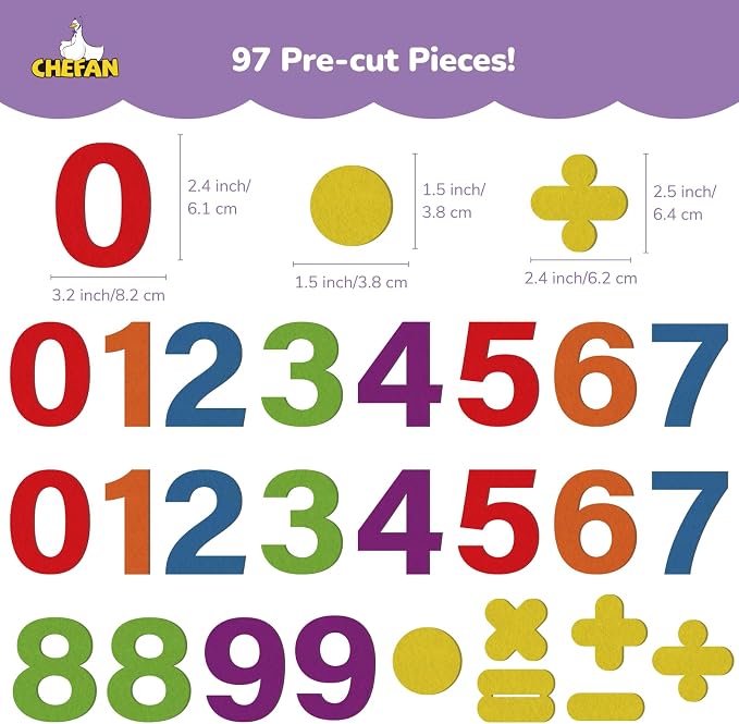 CHEFAN Felt Numbers for Kids, Board Pieces, Precut Story Pieces, Number - Image 2