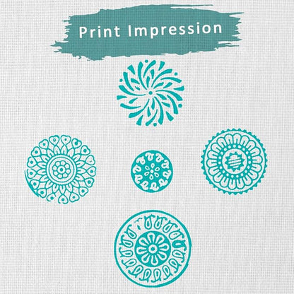 Round Shape Wooden Stamp Block for Block Printing - Image 3
