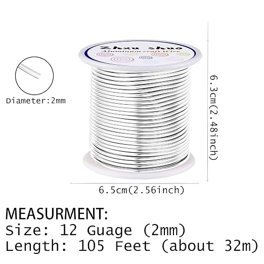 12 Gauge Aluminum Wire 35 Yards Anodized Metal Wire - Image 3
