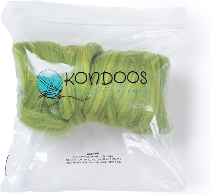 Multi Colored Natural Wool roving, 1 lb. Best Wool - Image 3