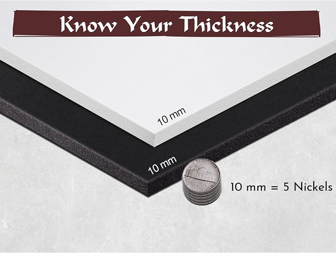 Shape Retention EVA Cosplay Foam 10mm 14x39 inch Black or White High Density - Image 3