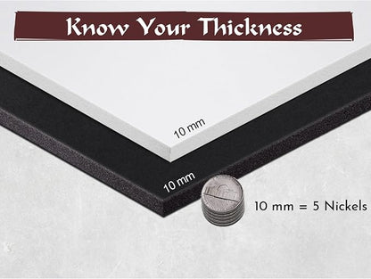 Shape Retention EVA Cosplay Foam 10mm 14x39 inch Black or White High Density - Image 3