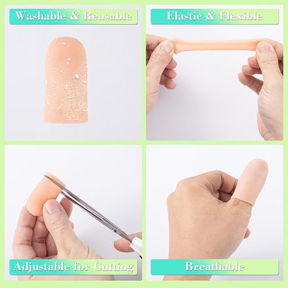 PAGOW 10pcs Gel Finger Cots/Covers, Silicone Finger Protector Support, Finger - Image 4