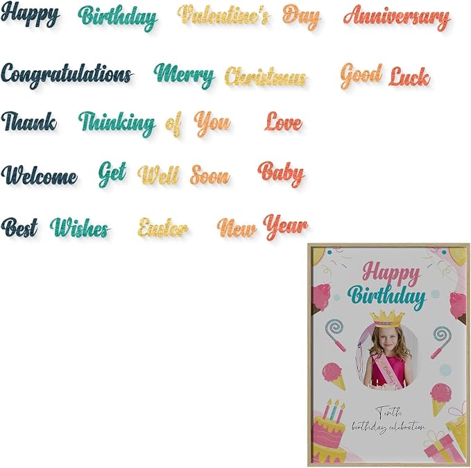 YKW Word Die Cuts for Card Making, Happy Birthday Merry Christmas Anniversary by YKW