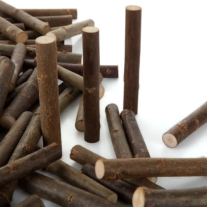 100PCS 4 inch Wood Log Sticks for Crafts 0.4-0.6 inch in Diameter - Image 3