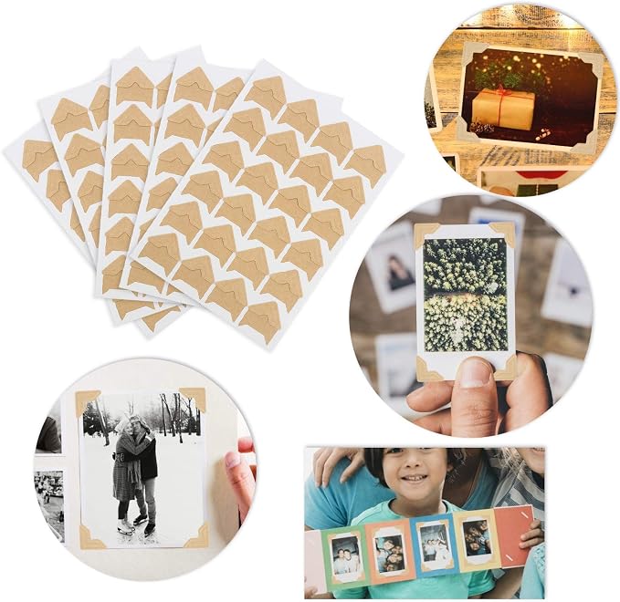 DERAYEE 12 Sheets Photo Corner Stickers, 6 Colors Self Adhesive Photo Mounting - Image 5
