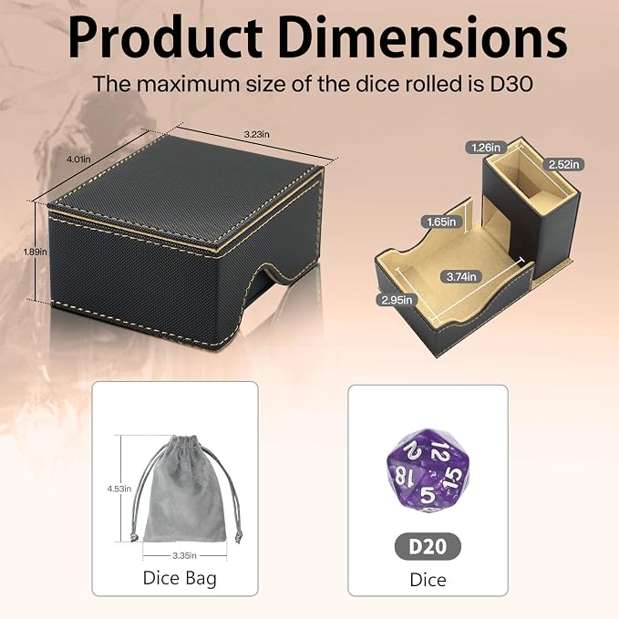 Dice Tower and Tray, Portable Commander Deck Box, Foldable Dice Storage Box - Image 5