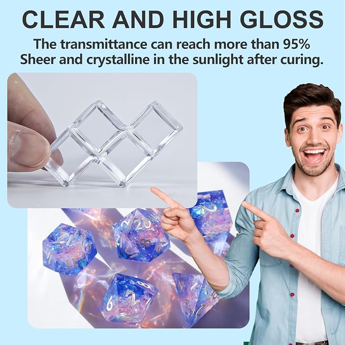 JDiction UV Resin, 1000g High Gloss Clear Solar Cure Sunlight Activated Glue - Image 3