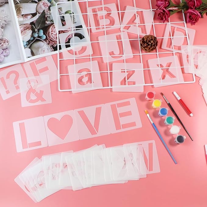 4 in Alphabet Number Stencils for Painting, Wall Art - Image 4