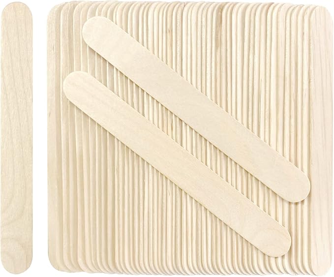 200Pcs Jumbo Wooden Craft Sticks Wooden Popsicle Craft Sticks Stick 6” Long x by KTOJOY
