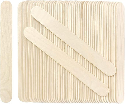 200Pcs Jumbo Wooden Craft Sticks Wooden Popsicle Craft Sticks Stick 6” Long x by KTOJOY