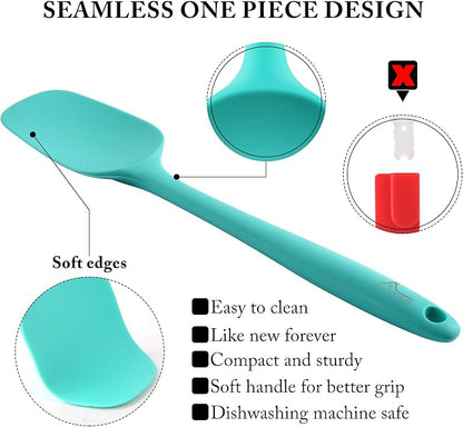 HOTEC 600℉ Heat Resistant BPA-Free Silicone Rubber Spatula Set, Kitchen Cooking - Image 6