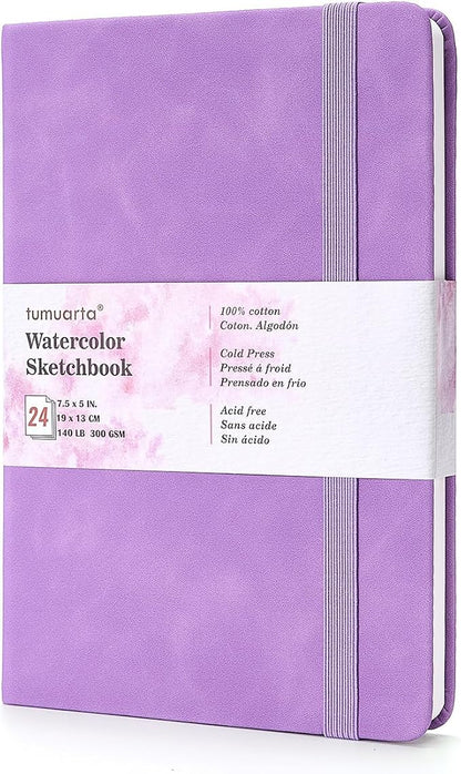 tumuarta 100% Cotton Watercolor Journal Sketchbook, Cold Press, 7.5x5 in by tumuarta