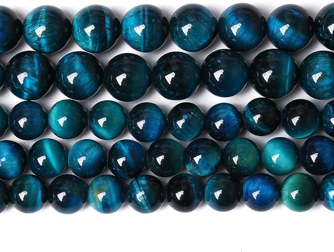 76PCS 10mm Blue Tiger Eye Gemstone Loose Beads Natural Round Loose Stone Beads by NaturalStoneBeads