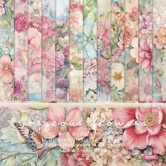 Vintage Floral Scrapbook Paper Pad by SXUSALLC