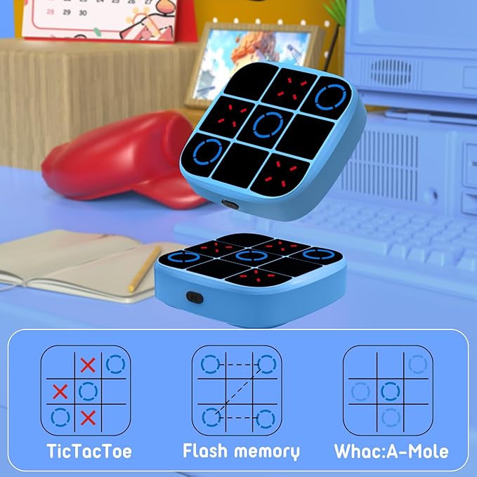 Tic-Tac-Toe Bolt Game, 4-in-1 Handheld Puzzle Games Console, Electronic - Image 3