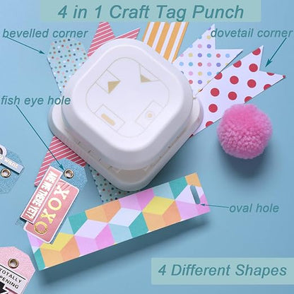 Craft Tag Punch Tag Paper Punches 4 in 1 Hole Puncher - Image 6