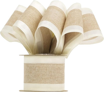 MEEDEE Burlap Wired Ribbon - Image 6