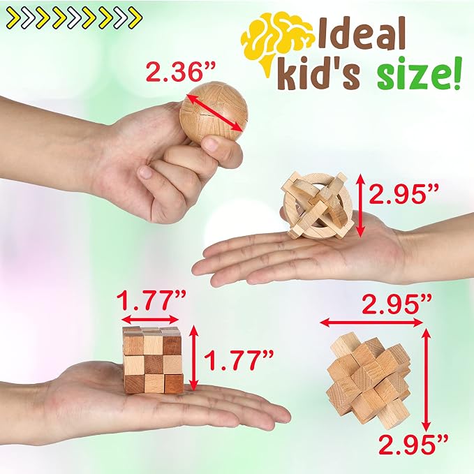Brain Teasers Metal Puzzles for Kids & Adult 22Pack, Logic and IQ Game Test Toy - Image 3