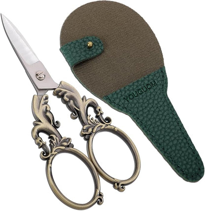 Sewing Craft Scissors, 5.3in Bronze Big Handles by YOUGUOM