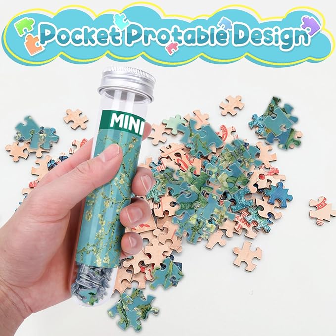 150 Pieces Mini Jigsaw Puzzles for Adults & Kids, Branches Of An Almond Tree In - Image 4