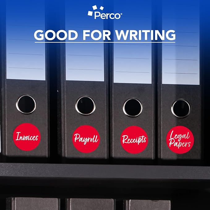 Perco Red 3-Inch Perforated Circle Dot Sticker Labels — 10 Rolls, 000 Round - Image 6