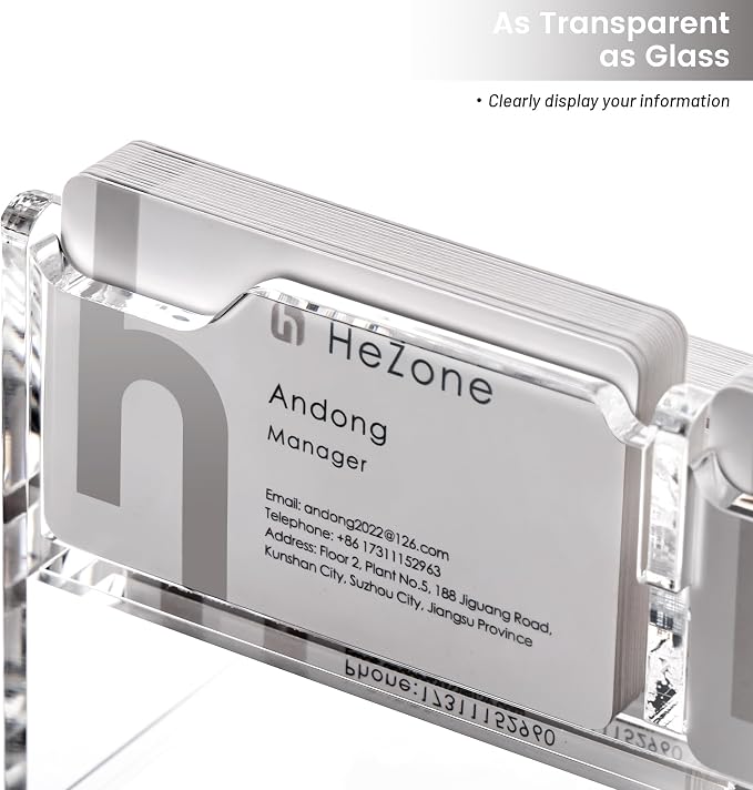 Business Card Holder for Desk, Acrylic Business Card Organizer, Office Desk - Image 3
