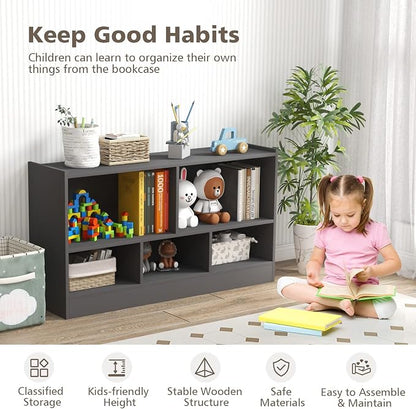Toy Storage Organizer, 2-Tier Kids Bookshelf, 5 Cube Kids' Bookcases, Cabinets - Image 6