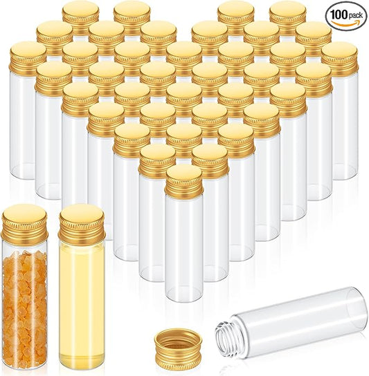 100 Pcs Small Clear Vials Spice Mini Jars by Didaey