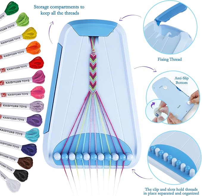 Friendship Bracelet Making Kit for Girls, Arts and Crafts Bracelets String - Image 2