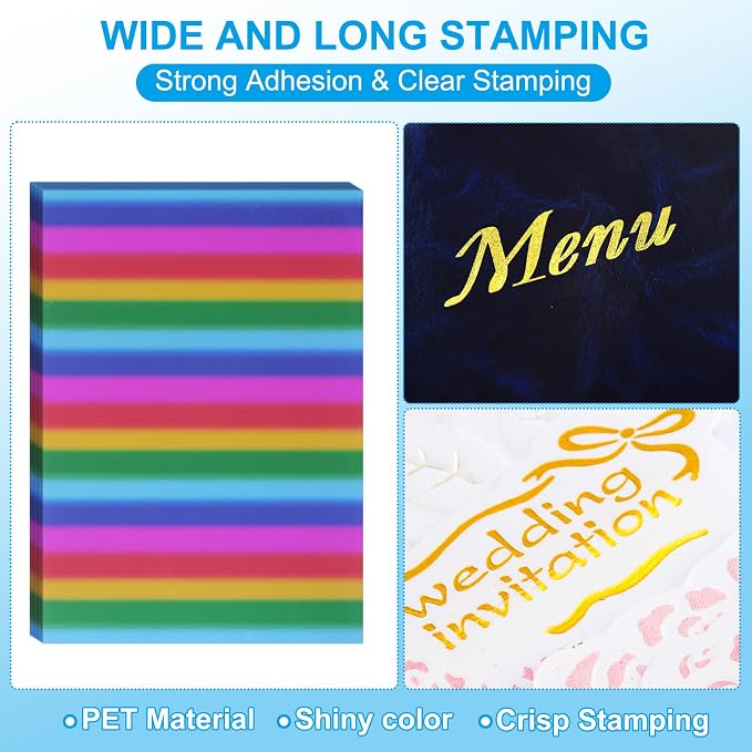 PATIKIL 11.7x8.3" Hot Stamping Foil Paper Sheet, 20 Sheets A4 Heat Transfer Hot - Image 3