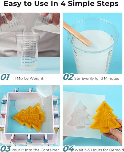 Nicpro 170oz Silicone Mold Making Kit, 15A Platinum Liquid Silicone Rubber - Image 3