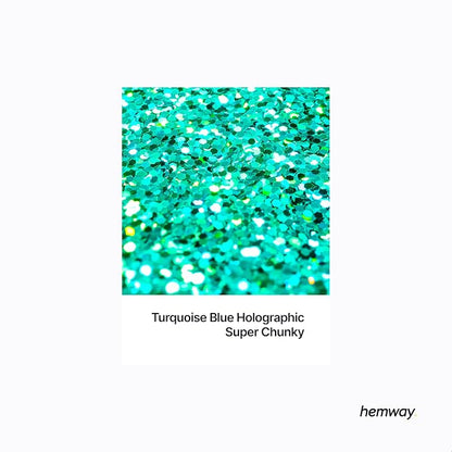 Hemway Glitter for Resin 100g Turquoise Blue Holographic Metallic Crystals for - Image 2