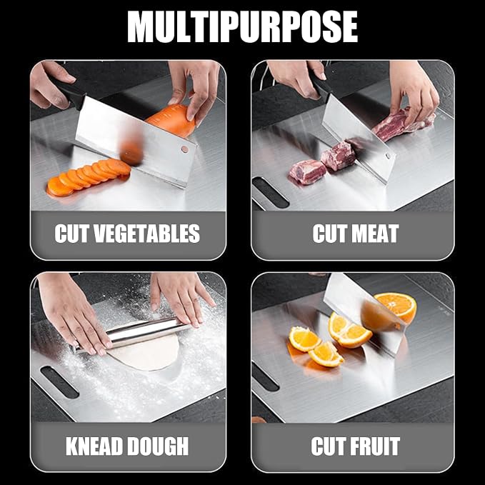 Cutting Board Double Sided, Large Size+Small Size, Food Grade Stainless steel - Image 6
