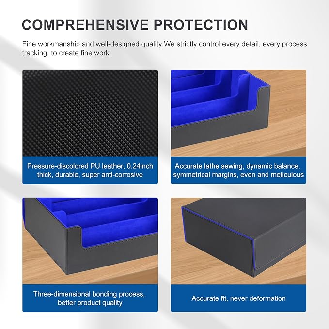 Card Storage Box for Trading Cards，2400+ Leather Magnetic Closure Commander - Image 3
