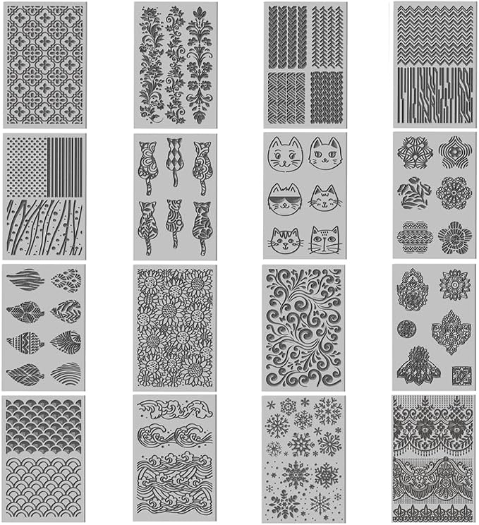 CHGCRAFT 16 Sheets Artistic Mandala Clay Texture Mat Baroque Pattern Polymer - Image 8