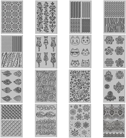 CHGCRAFT 16 Sheets Artistic Mandala Clay Texture Mat Baroque Pattern Polymer - Image 8